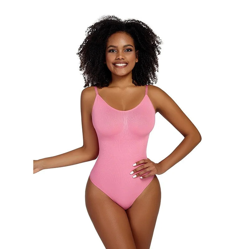 GUUDIA Spandex Bodysuit Thong String Shapewear Compression Body Shapers Cupless Wirefre Open Crotch Tummy Control Jumpsuit