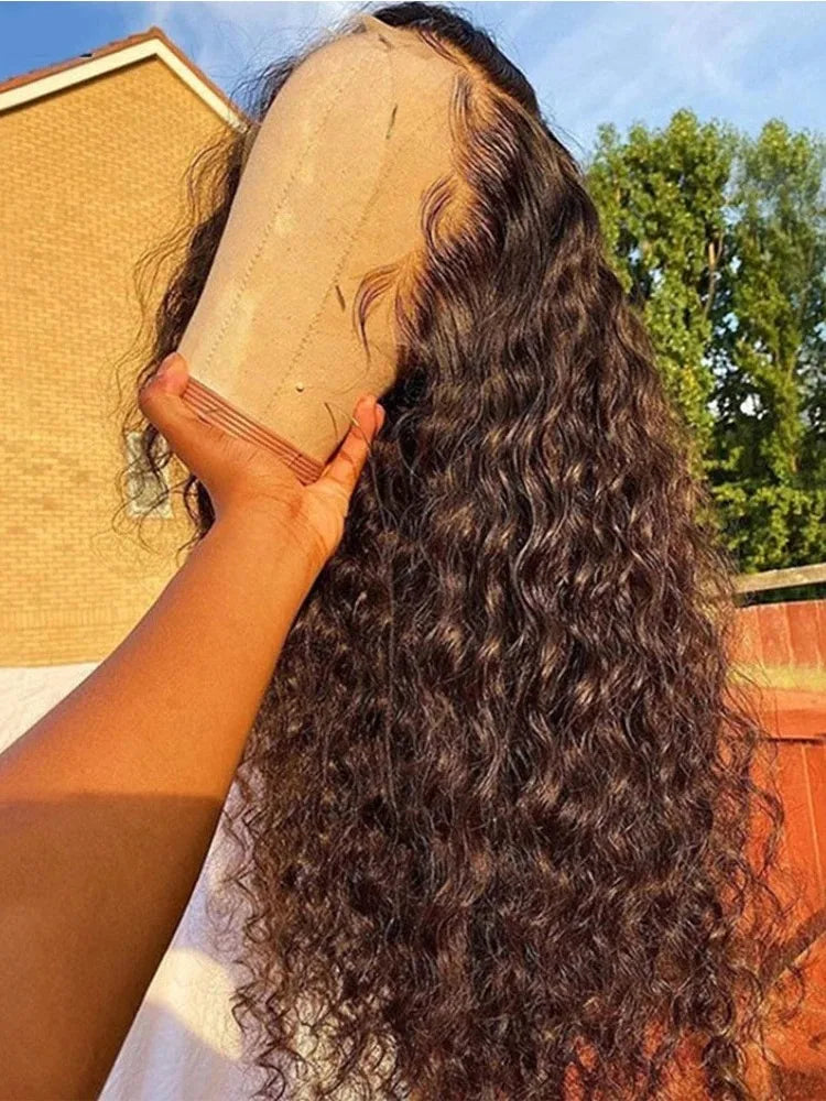 Luvkiss 180 Density Transparent HD Human Hair Wig 30 32 40 Inch Deep Wave 13x4 Curly Lace Front 13x6 Water Wave Lace Frontal Wig
