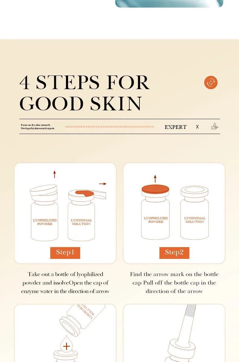 Facial  Serum Yeast Freeze-Dried Power Skin Care Set Shrink Pores Moisturizing Brighten Anti Aging Peptides Essence