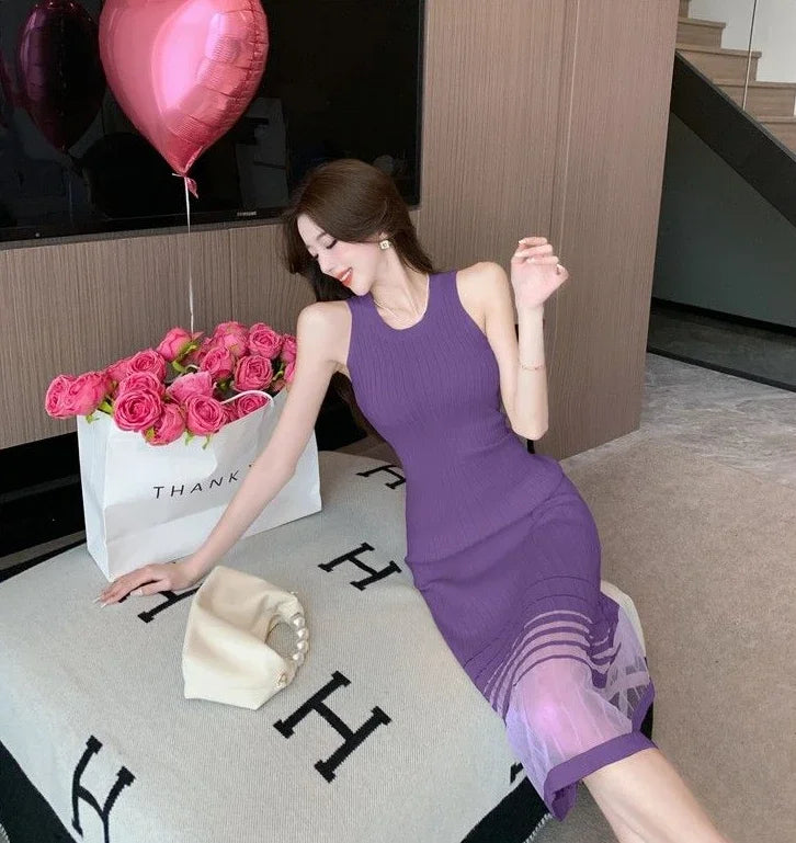 Dresses for Women Black SMidi Woman Dress Party Evening Night Club Prom Casual Youth G Fashion Summer 2024 Retro Sensual Sexy X