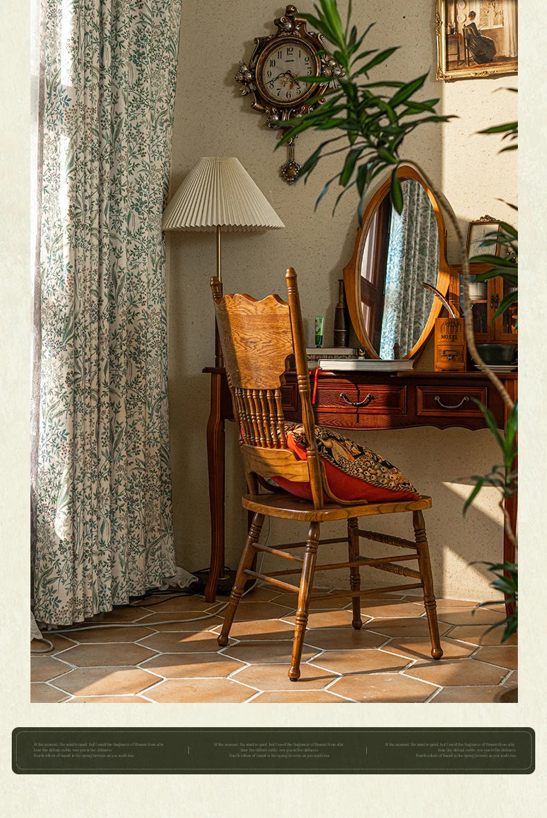 Curtains for Living Dining Room Bedroom American Pastoral Retro Floral Print Cotton and Linen Blackout Light Luxury