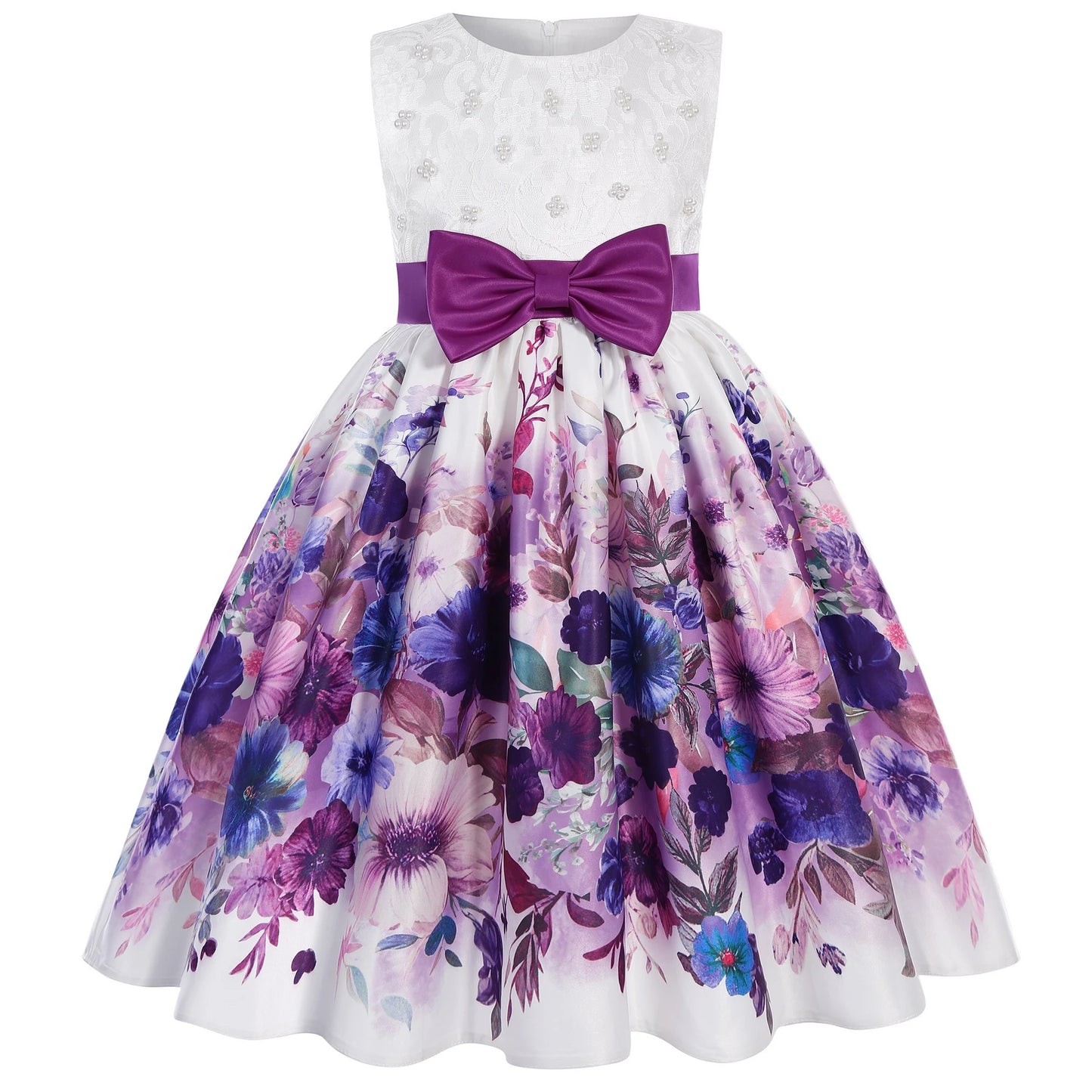 Children's dresses 2025 new foreign trade printing forging cloth girls modeling clothes runway little host dress princess dresse