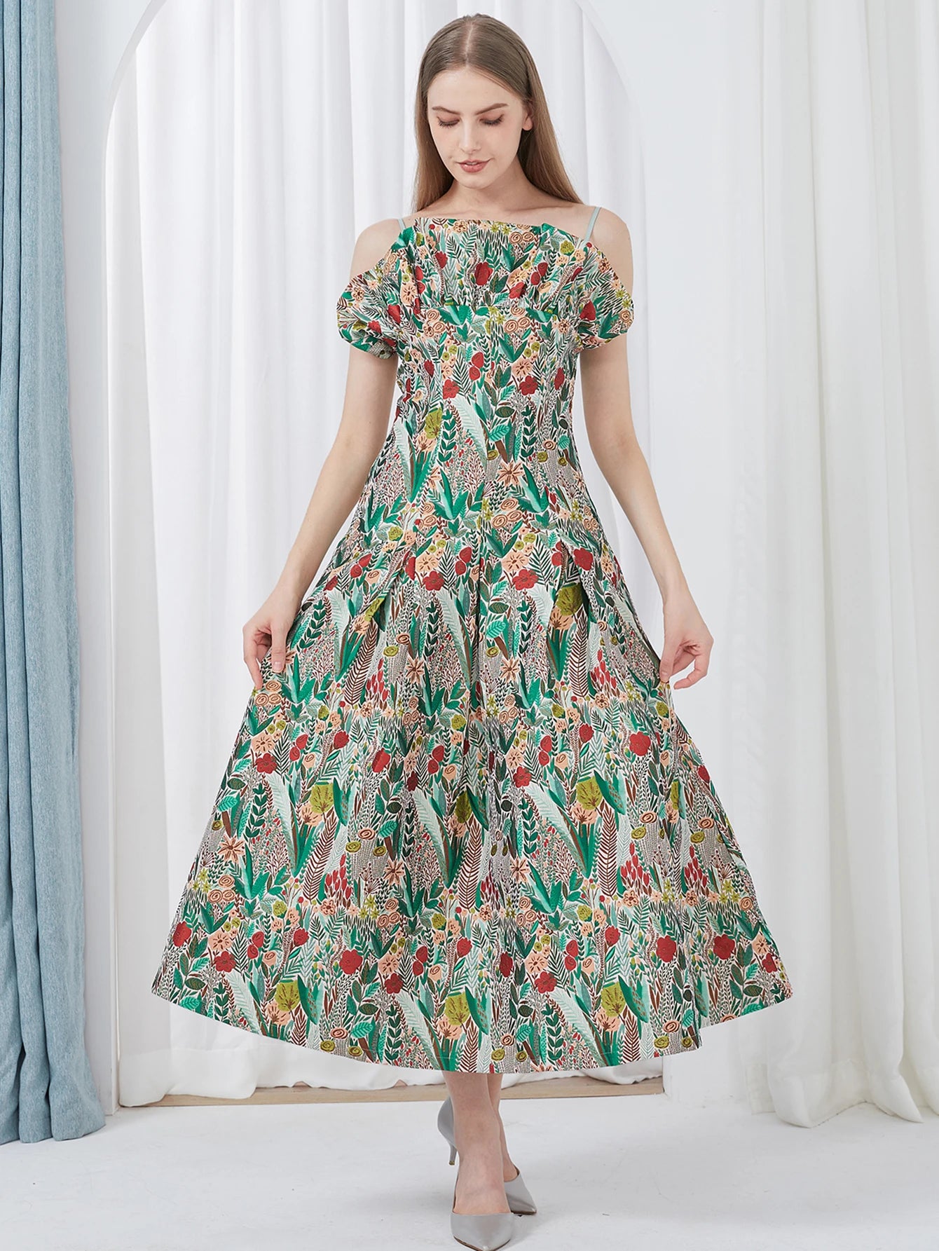 DEVCHATA Elegant Women Dress Embroidery Sleeveless Summer Fashion Spaghetti Straps Vintage Party Gown Luxury Banquet Vestido