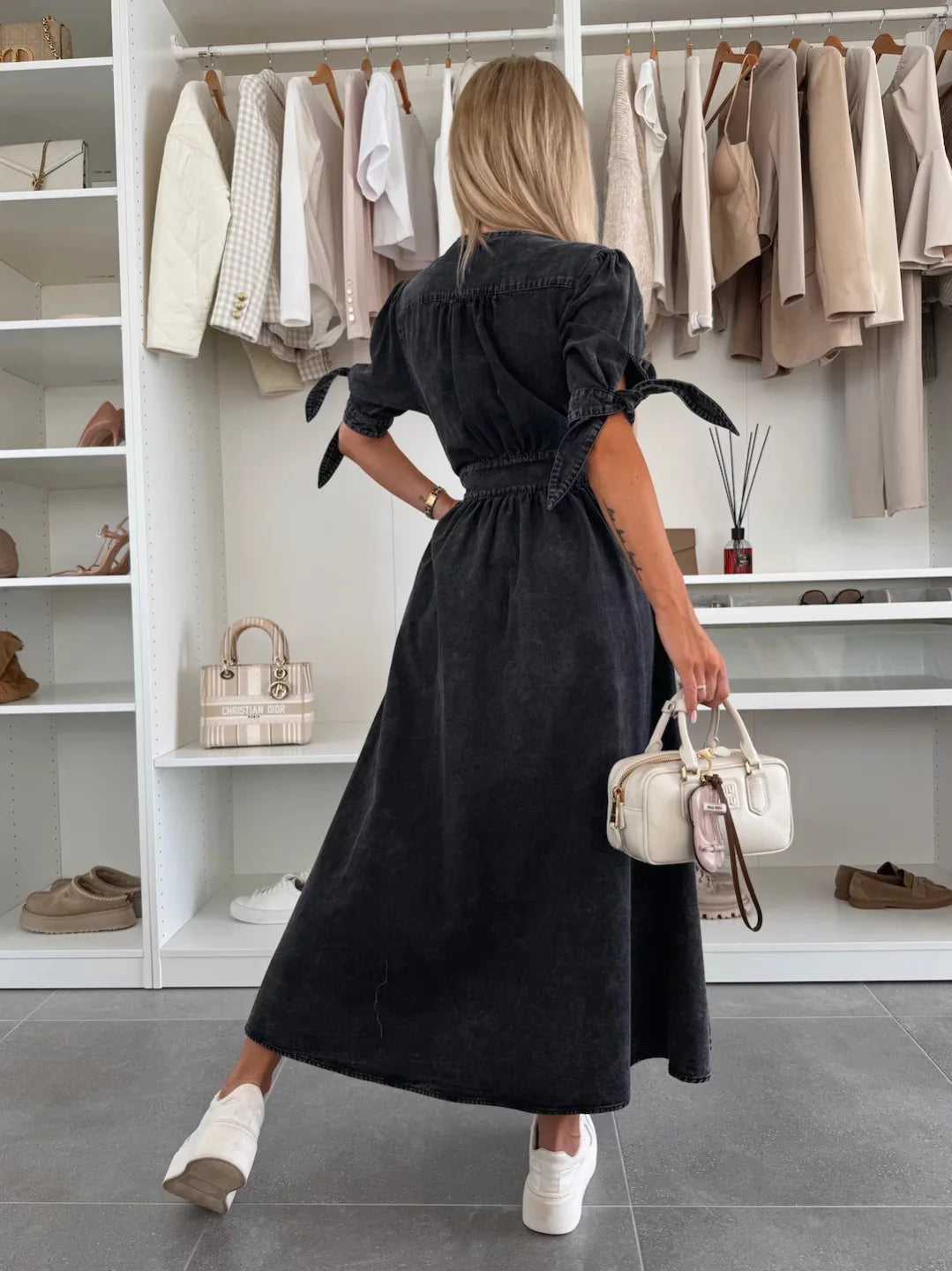 Long Dresses for Women Sexy Denim Dress V Neck Single Breasted Lace Up Distressed Vintage A Line Streetwear Female 2025 Vestidos