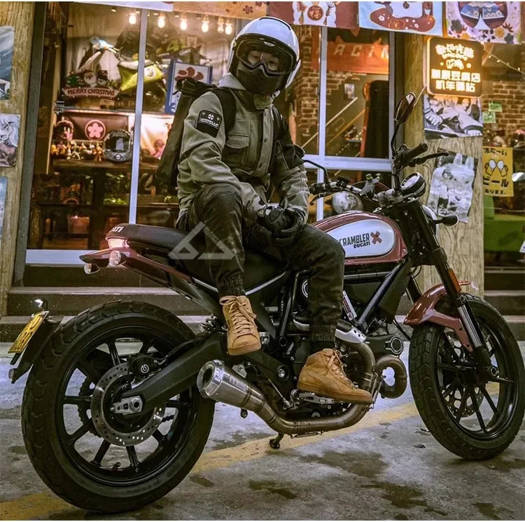 Motorcycle Jacket Men Riding Outdoor Winter Coats Tactical Multi-pocket Soft Shell Waterproof Windproof Warm Shark Skin