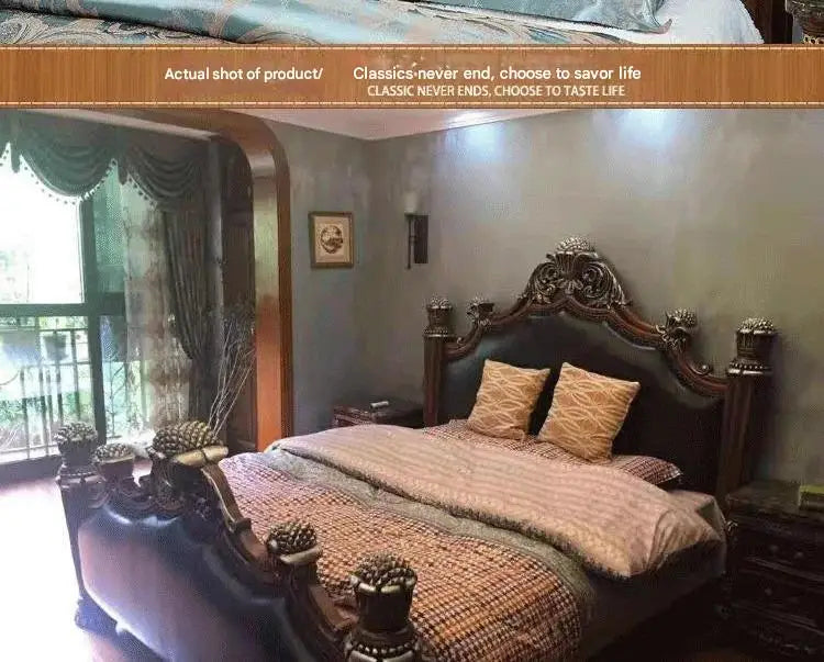 Luxury Nordic Bed Multifonction King Size Aesthetic Sleeping French Bed Lounge Wooden Modern Cama Matrimonial Bedroom Furniture