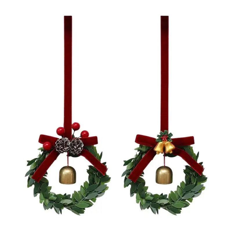 Dollhouse Miniature Merry Chrismas Mini Xmas Wreaths Chrismas Tree Decor Garland Wreath Mini Craft Wreaths Winter Snow Ornaments