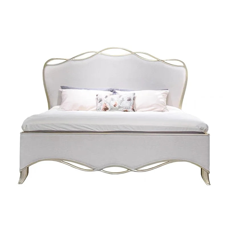 Clearance Adjustable Double Bed Aesthetic American White Modern Double Bed Luxury Queen Size Camas De Dormitorio Furniture Home