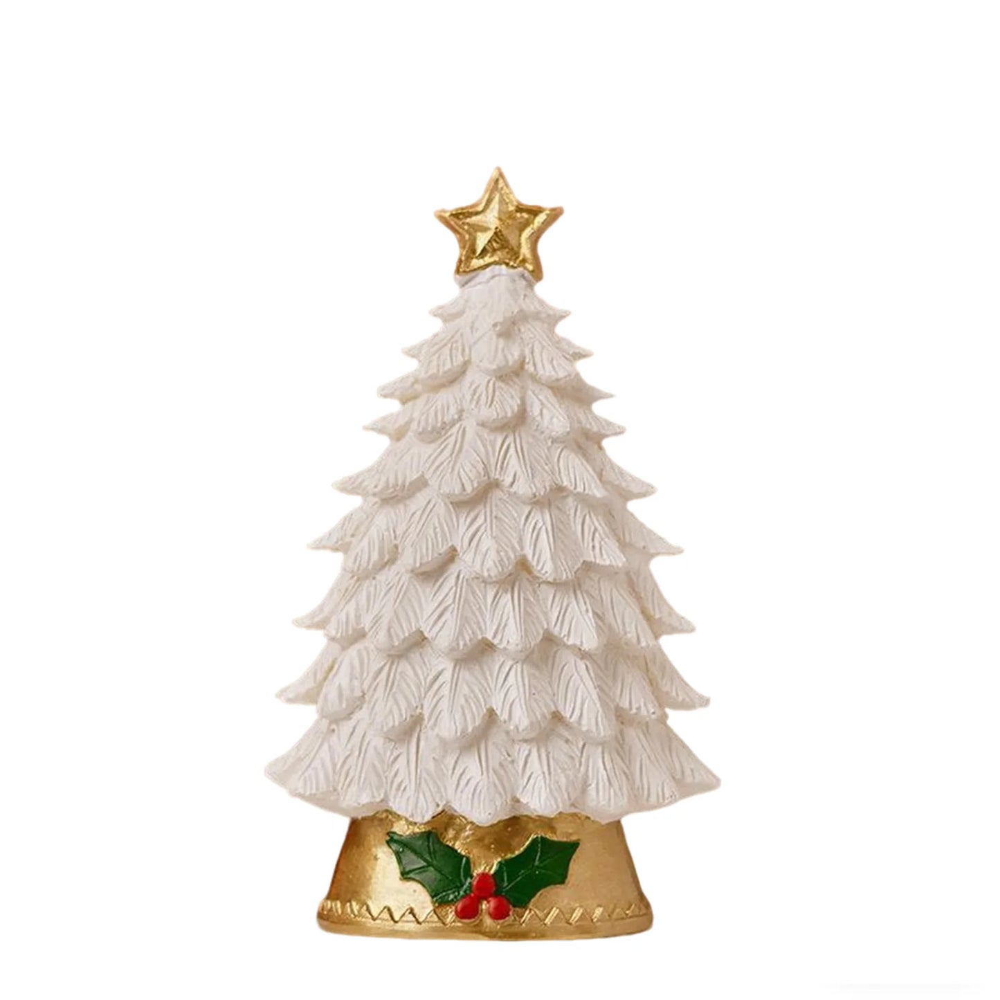 Christmas Tree Led Lights Home Decoration Resin Desktop Ornaments Christmas Atmosphere Festive Party Supplies Small Gift Navidad