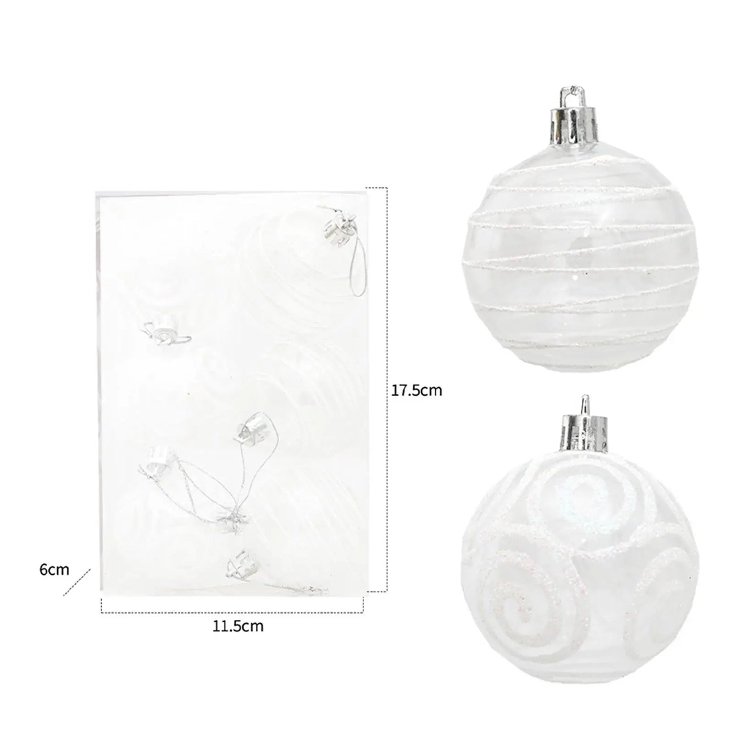 6Pcs Christmas Tree Balls 60mm Small Christmas Tree Decoration Ornaments for Xmas Christmas Tree Festive Home Party Wedding