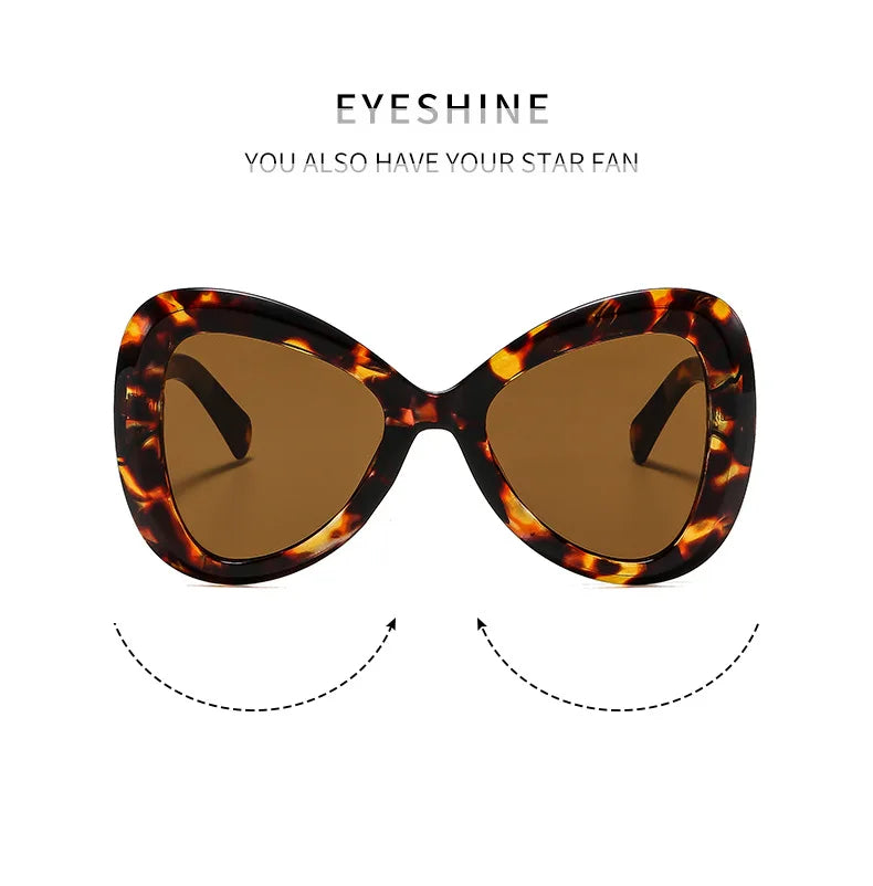 2025 New Fashion Big Frame Cat's Eye Butterfly Women Sunglasses Luxury Designer Men Sunglass Outdoor Travel Eyewear Female UV400