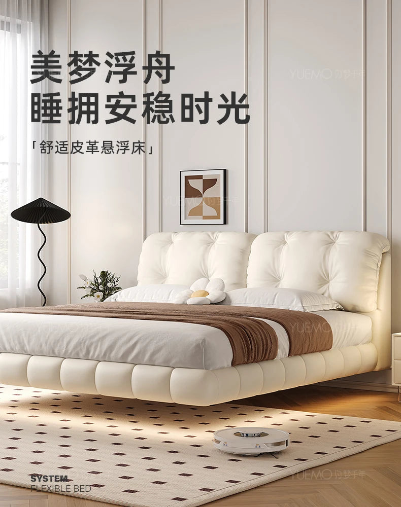 Pretty Elegant Double Bed Frame Mattress White Comferter Bed Queen Size Cama Matrimonial Bedroom Furniture
