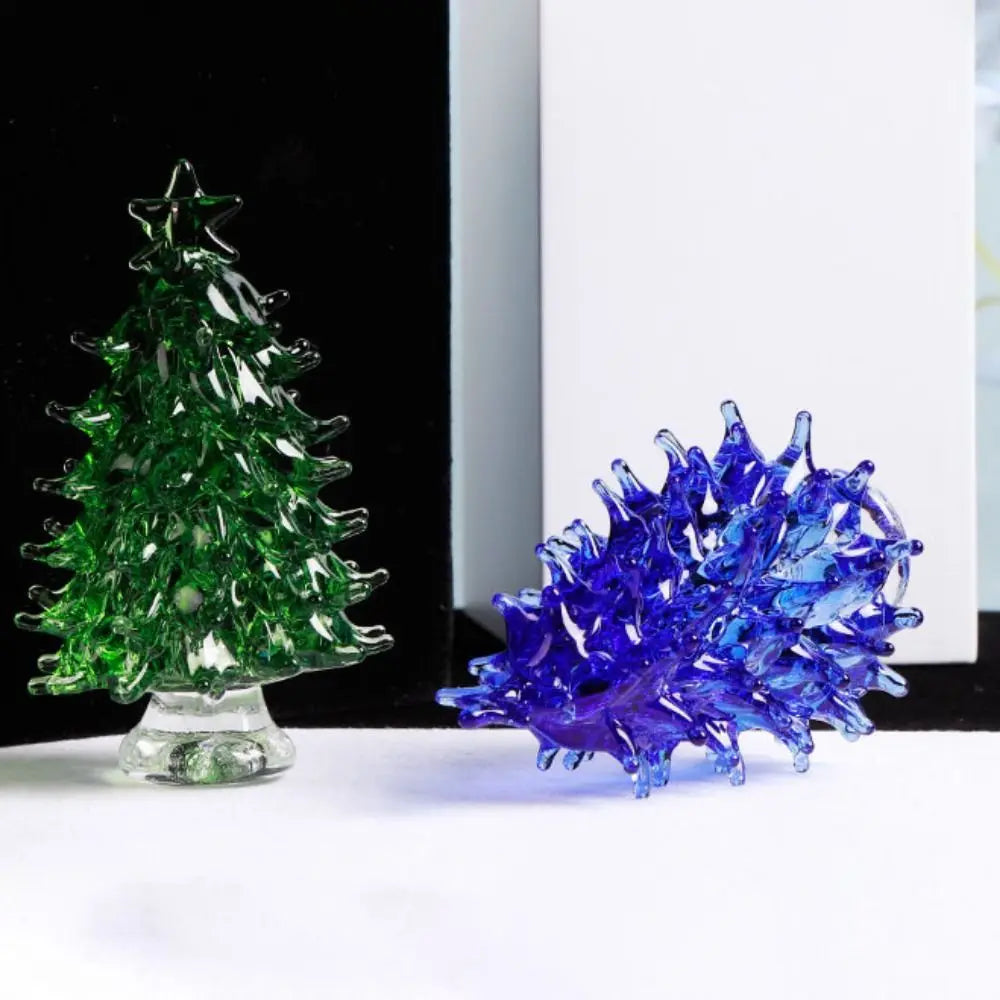 Beautiful 3D Crystal Tree Figurine Cute Handmade Christmas Tree Miniature Exquisite Tree Statue Garden