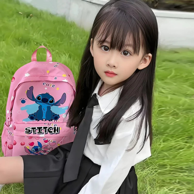 Back-to-school season and school, durable nylon schoolbags, large-capacity day bags, Stitch cartoon backpacks