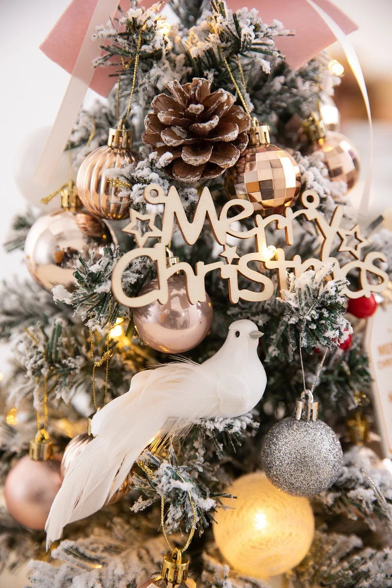 45/60cm DIY Christmas Tree With LED Light Mini Desktop Tree Christmas Decoration New Year Gift Home Christmas Ornaments