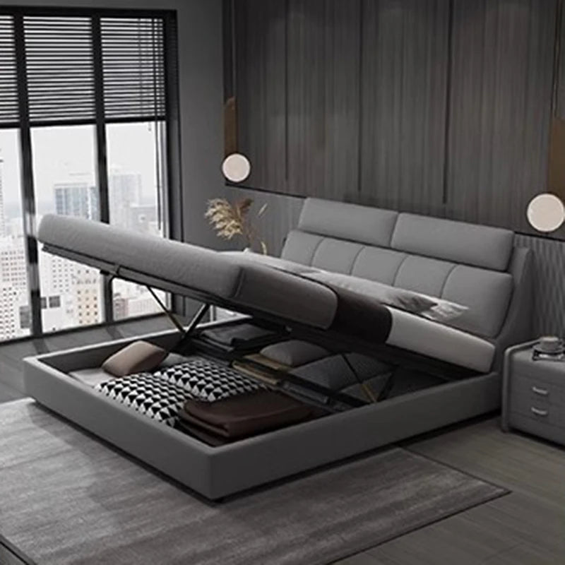 Headboard King Size Bed Frames European Nightstands Lounge Bed Luxury Bedroom Hotel Camas De Dormitorio House Accessories