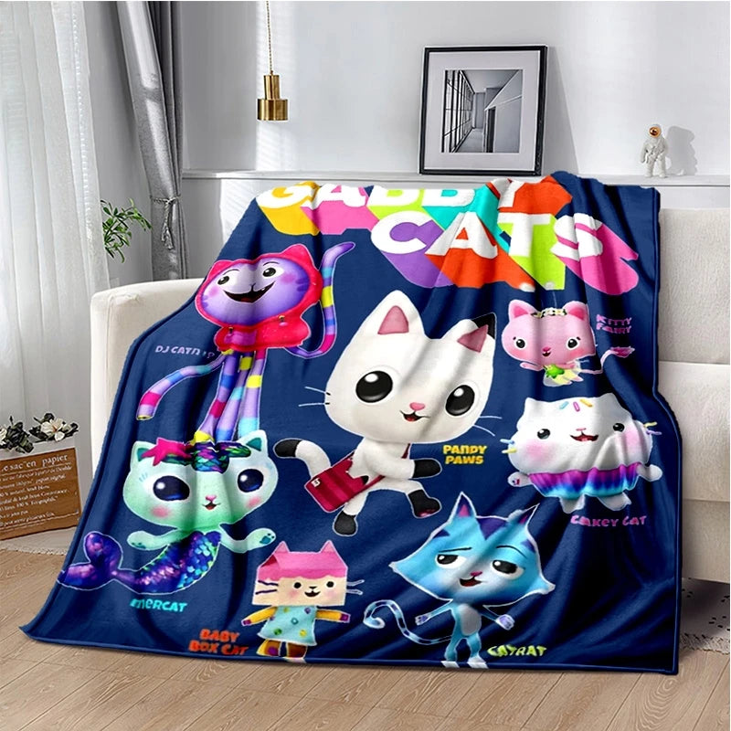 Cartoon Cute Gabbys Dollhouse Girl Soft Blankets,Keep Warm Throw Blanket Comfortable Blanket for Picnic Beds Sofa Home Bedroom