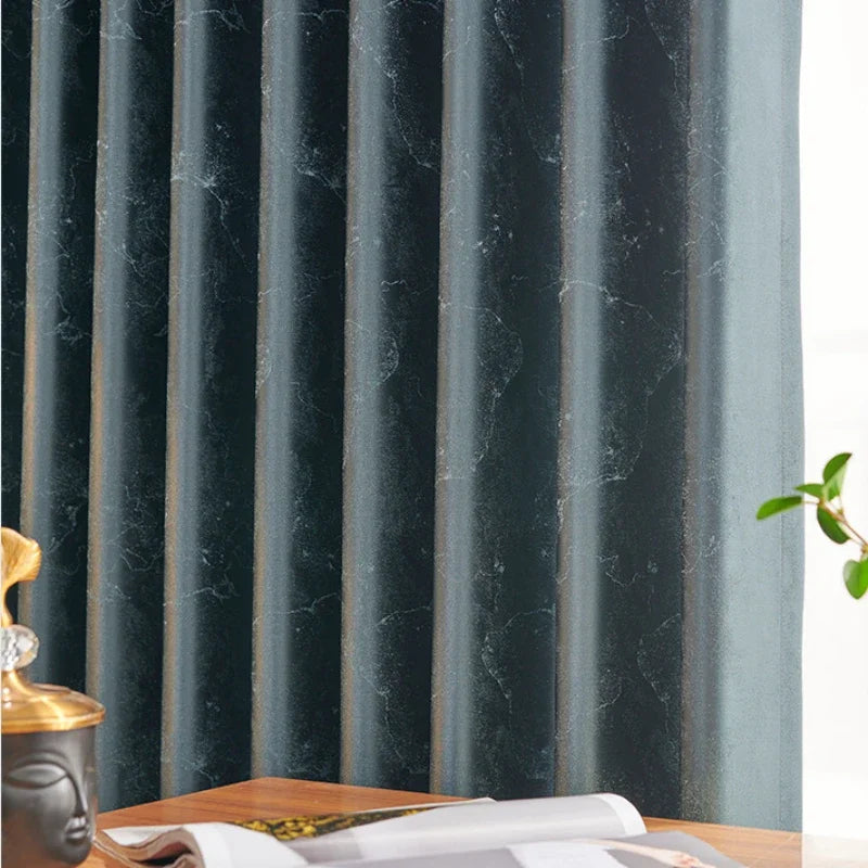 European Curtains Light Luxury Curtains for Living Room  Modern Simple Blackout Bedroom White Tulle Thicken Jacquard Window