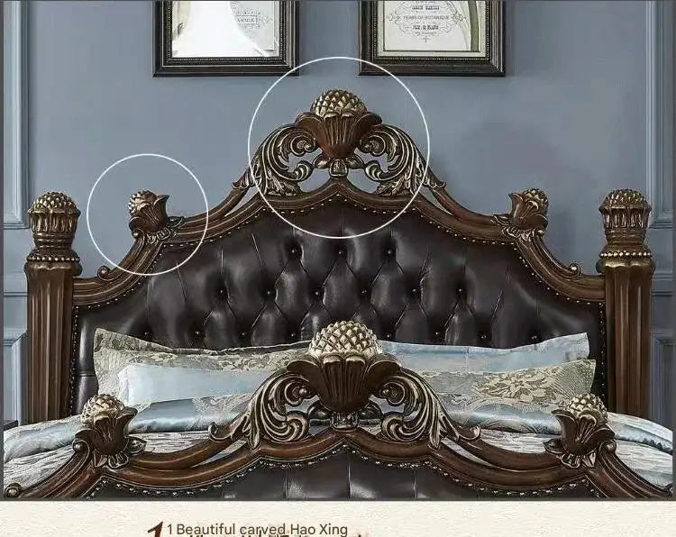 Luxury Nordic Bed Multifonction King Size Aesthetic Sleeping French Bed Lounge Wooden Modern Cama Matrimonial Bedroom Furniture