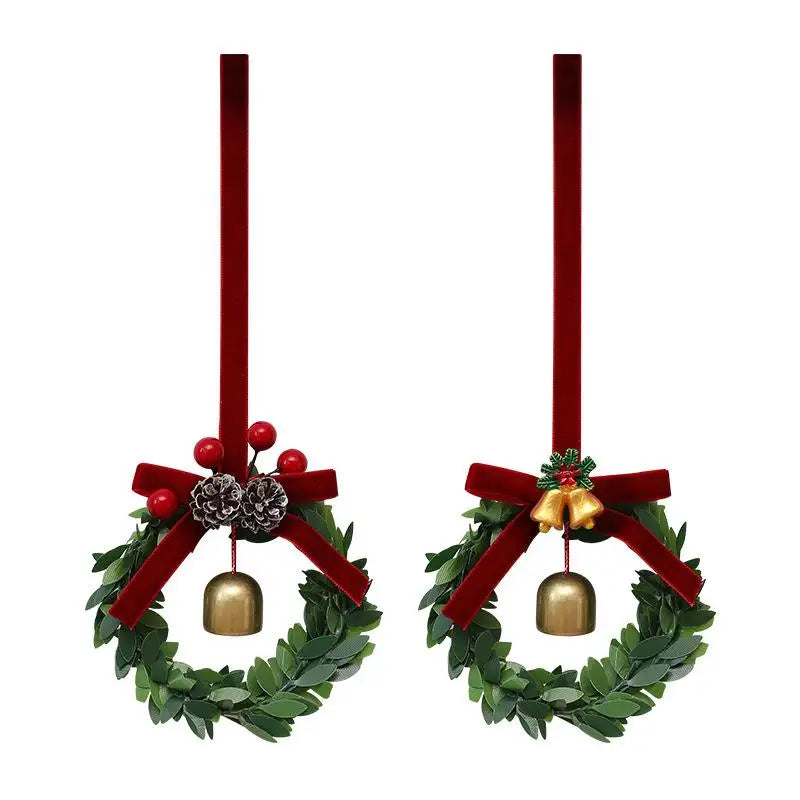 Dollhouse Miniature Merry Chrismas Mini Xmas Wreaths Chrismas Tree Decor Garland Wreath Mini Craft Wreaths Winter Snow Ornaments