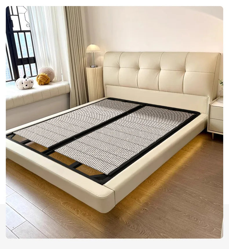 Genuine Leather Soft Bed Modern Design Bed Bett, Cama Fashion King/Queen Size Bedroom Furniture