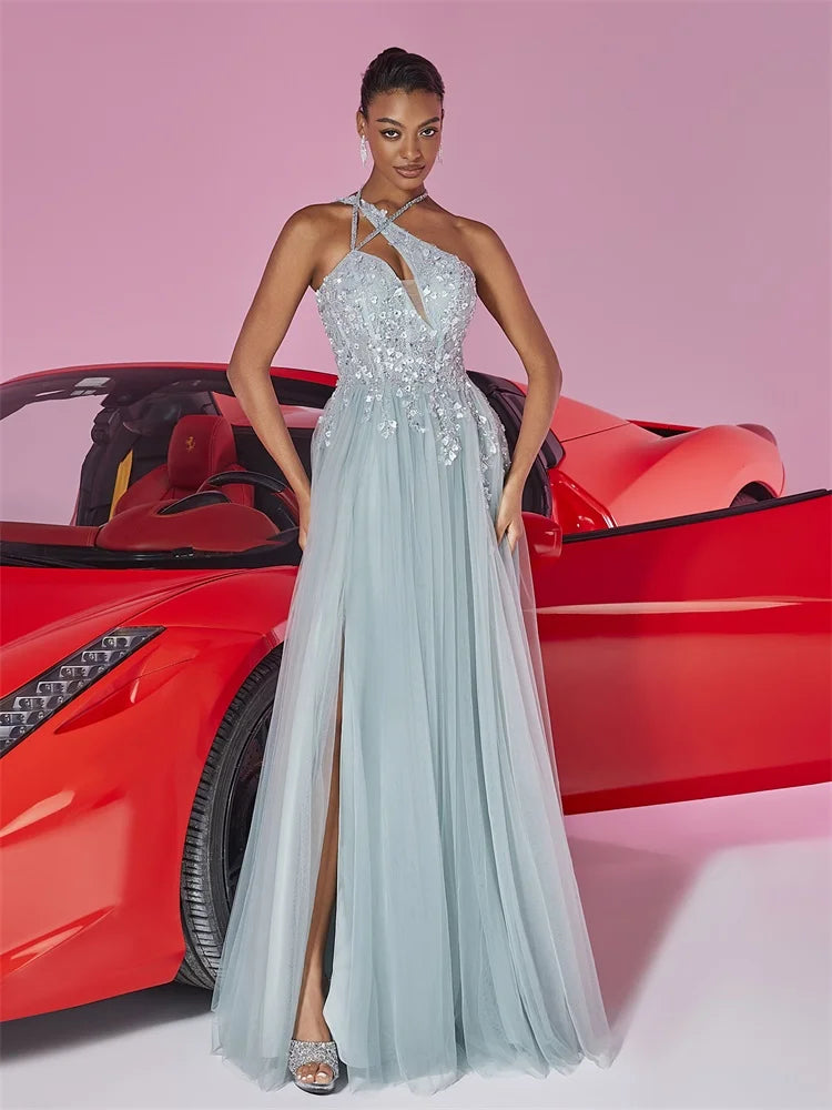 Elegant Chiffon Evening Dresses Women Luxury Mermaid Formal Bridesmaid Wedding Party Maxi Prom Cocktail Dress