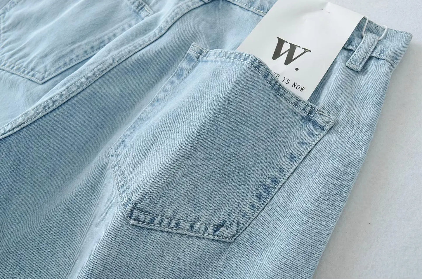 Women 2025 Fashion Straight Jeans Vintage Solid Casual High Waist Wide Leg Denim Pants High Street Lady Trousers Jeans