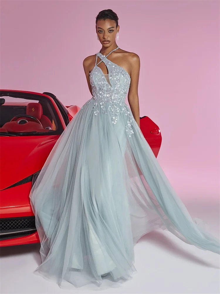 Elegant Chiffon Evening Dresses Women Luxury Mermaid Formal Bridesmaid Wedding Party Maxi Prom Cocktail Dress