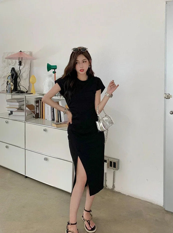 White Dresses for Women 2024 Woman Dress Clothes Midi X New in Chic and Elegant Pretty Cheap Casual Y2k Outfits Harajuku Cotton