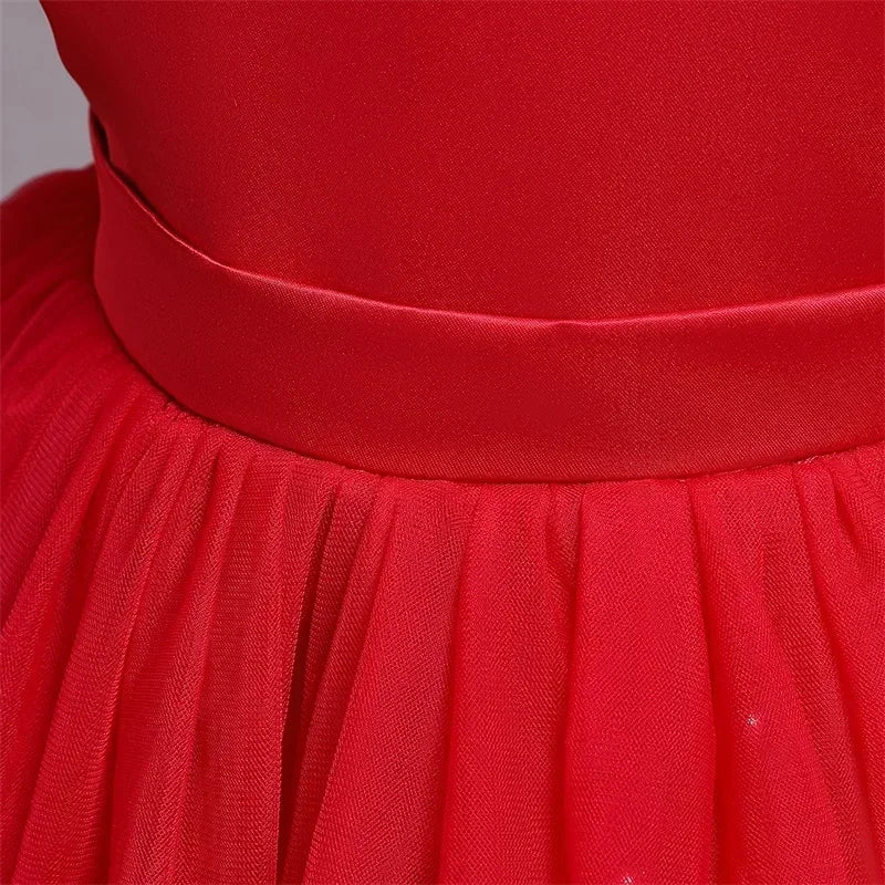 Toddler Girl Flower Birthday Tulle Dress Backless Bow Wedding Dress Kids Christmas Party Princess Dress Baby Girl Clothes