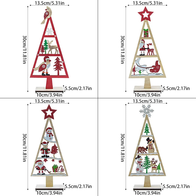 Christmas Tree Wood Signs Santa Claus Xmas Tree Hanging Ornament Merry Christmas Decorations For Home Navidad 2025 New Year Gift