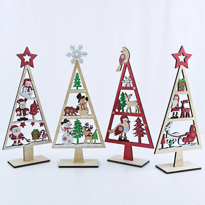 Christmas Tree Wood Signs Santa Claus Xmas Tree Hanging Ornament Merry Christmas Decorations For Home Navidad 2025 New Year Gift