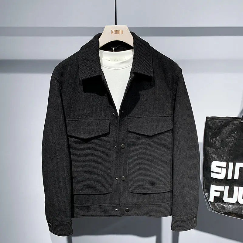 Jacket Men's Lapel Loose and Simple Jacket Trendy Brand Youth Coat Fashionable and Personalized Top Men