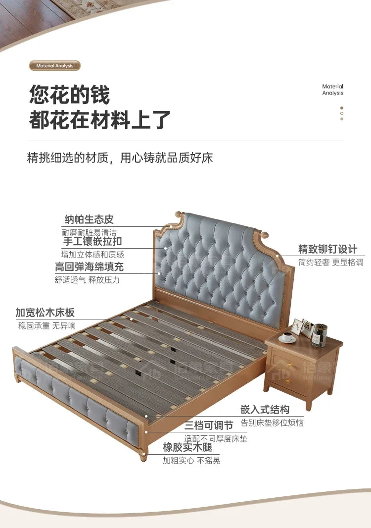 Bett King Size Queen 150x200 Bed Simple Frame Wood European Twin Double Bed Modern Letto Matrimoniale Lit Camas De Dormitorio