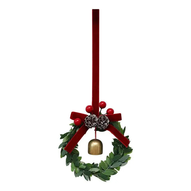 Dollhouse Miniature Merry Chrismas Mini Xmas Wreaths Chrismas Tree Decor Garland Wreath Mini Craft Wreaths Winter Snow Ornaments