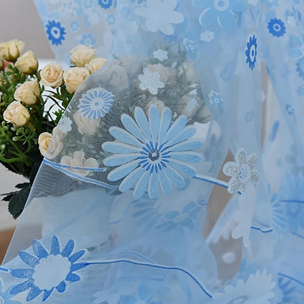 200X100cm Floral Pattern Window Curtain Summer Transparent Room Decor Window Screening Door Curtains Drape Panel Sheer Tulle