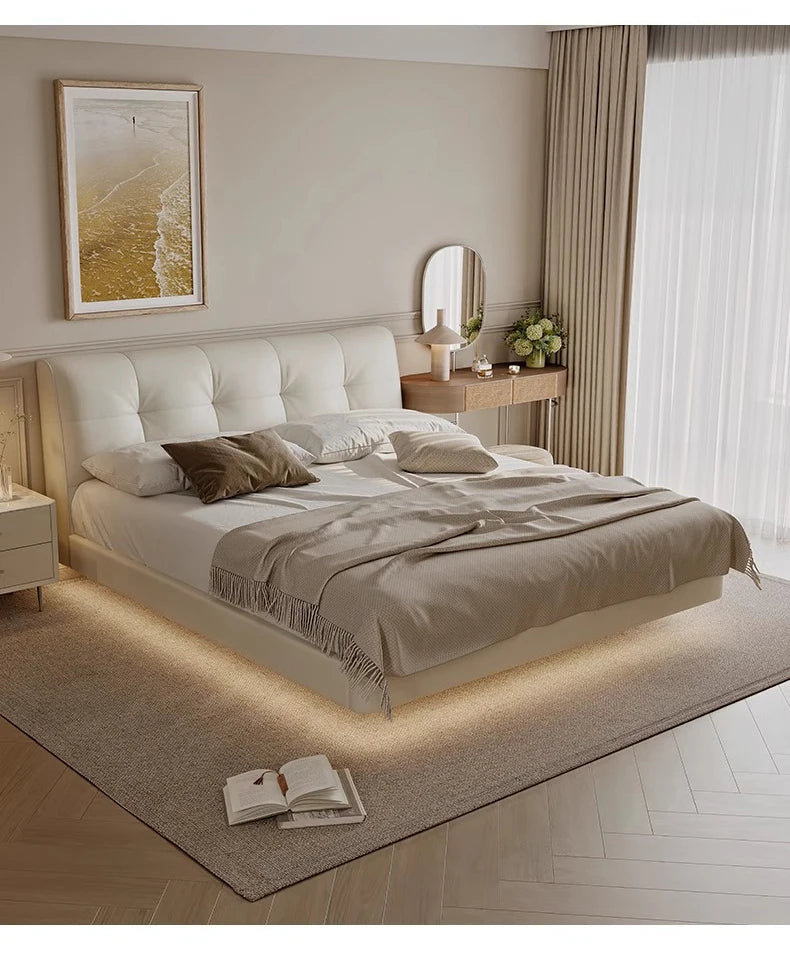 Genuine Leather Soft Bed Modern Design Bed Bett, Cama Fashion King/Queen Size Bedroom Furniture