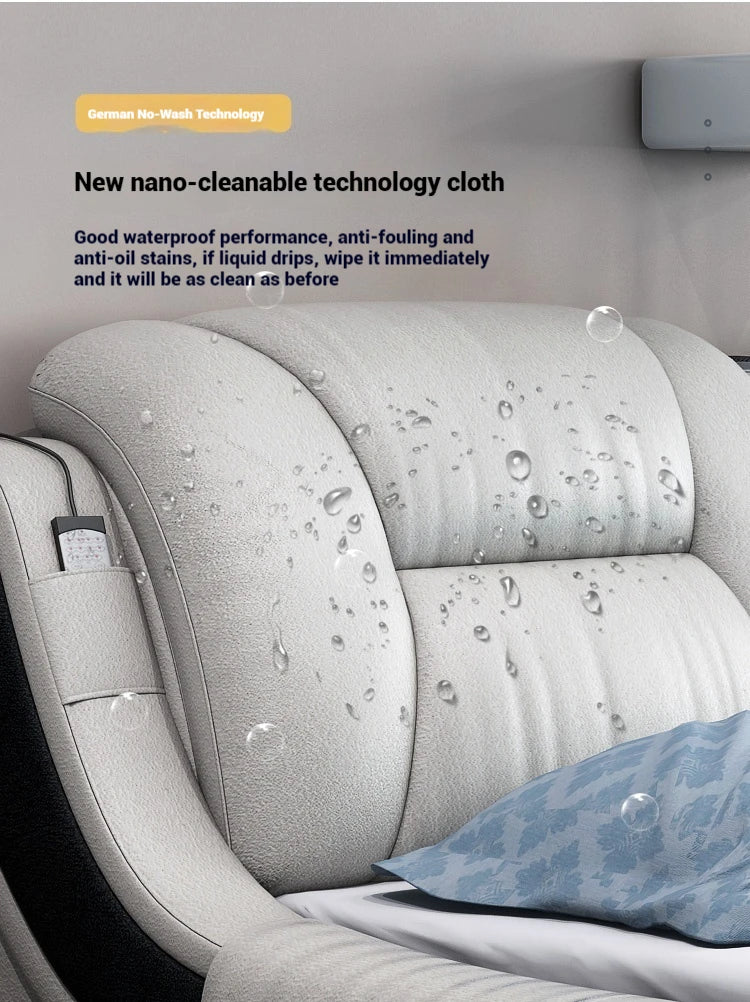 Queen Luxury Modern Double Bed Storage Multifonction Bedroom King Double Bed White Frame Smart Cama Box Casal Room Furniture