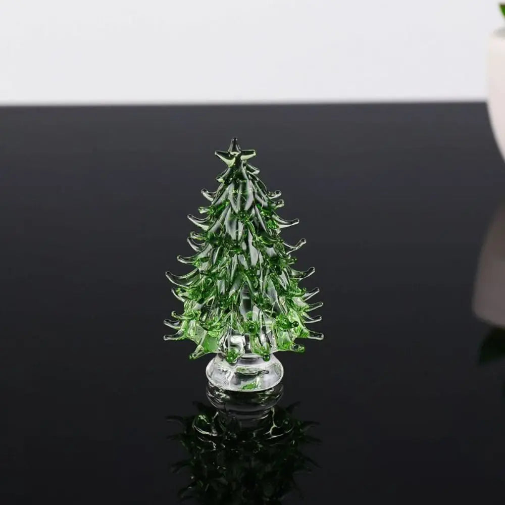 Beautiful 3D Crystal Tree Figurine Cute Handmade Christmas Tree Miniature Exquisite Tree Statue Garden