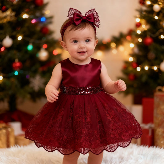 Christmas Children Elegant Dresses For Girls Wedding Party Princess Costumes Ball Gown Kids 3 6 12 18 24 months baby Vestidos