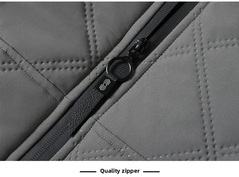 Men's hooded warm short jacket winter zipper pocket jacket outdoor sports and leisure work clothes windproof cotton jacket