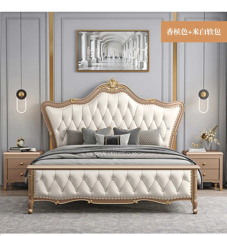 Space Saving Marriage Bed European Luxury Queen Size Double Bed Storage Multifunctional Cama De Casal Luxuosa Home Furniture