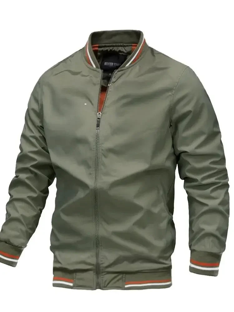 New men's standing collar jacket spring and autumn thin windproof jacket men's casual mountaineering and camping waterproof jack