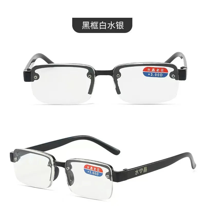 Classic High-quality Half-frame Reading Glasses Mens Vintage Natural Original Stone Presbyopia Eyeglasses  Diopter +1.0 To +4.0