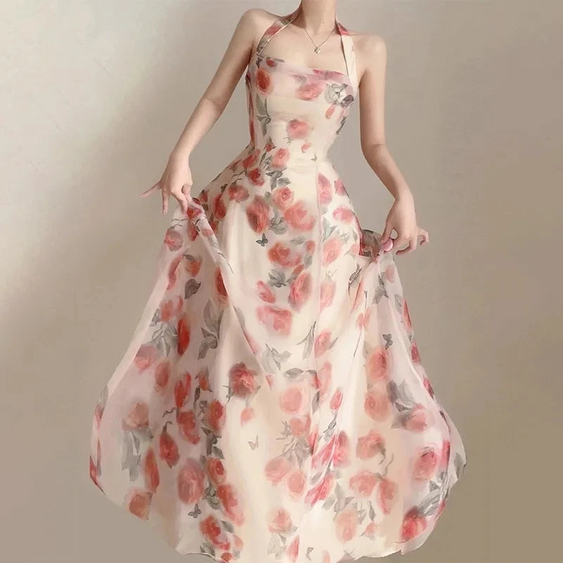 Long Dresses Womens Clothing French Elegant Party Dressess Female 2025 Summer New Fashion Versatile Beach Style Evening Dresses