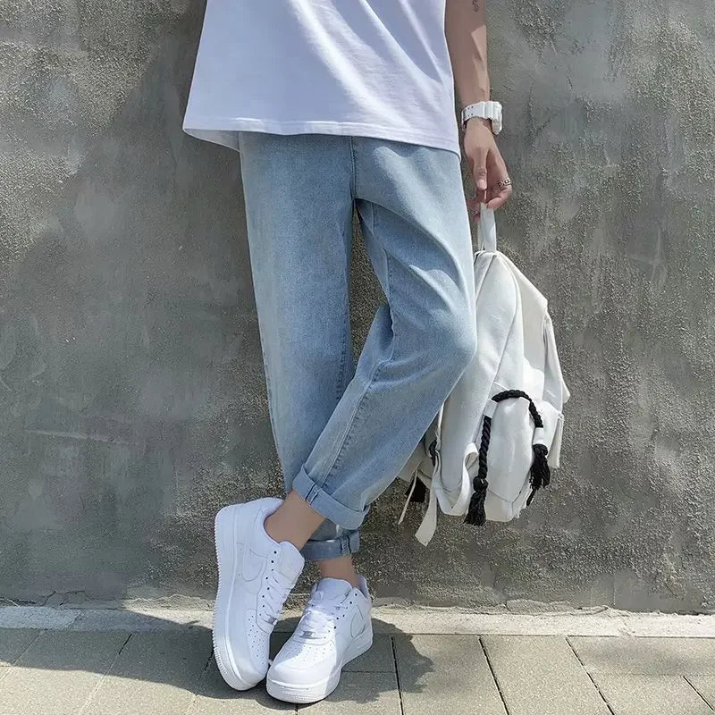 Men Jeans Male Trousers Simple Design High Quality Students Daily Casual Straight Denim Pants jeans for men clothing y2k jeans