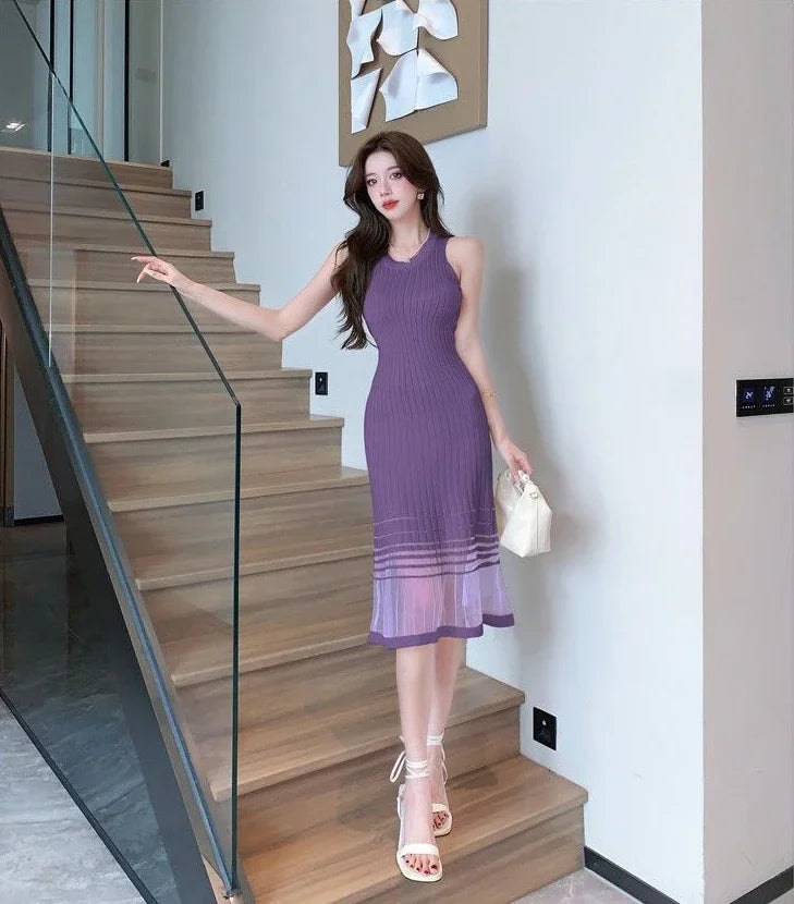 Dresses for Women Black SMidi Woman Dress Party Evening Night Club Prom Casual Youth G Fashion Summer 2024 Retro Sensual Sexy X