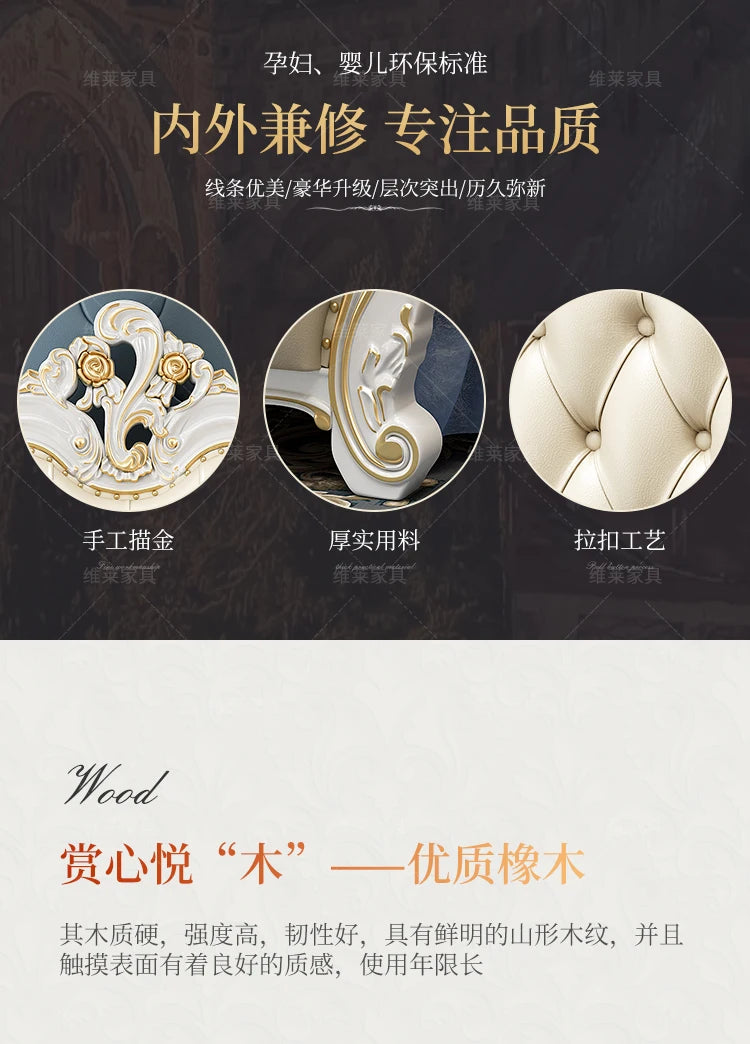 European Luxury Bed Bedroom Comfortable Ergonomic Double Sleeping Safe Bed Sun Princess Cama Solteiro Lounge Suite Furniture