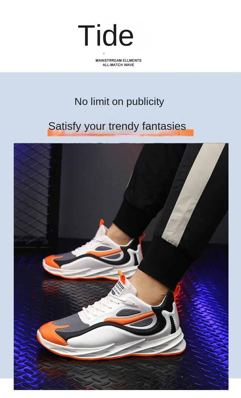 New Trendy Men's Sports Shoes Cushion Running Sneakers Outdoor Leisure Walking Jogging Trainers Soft Sole Breathable Footwear