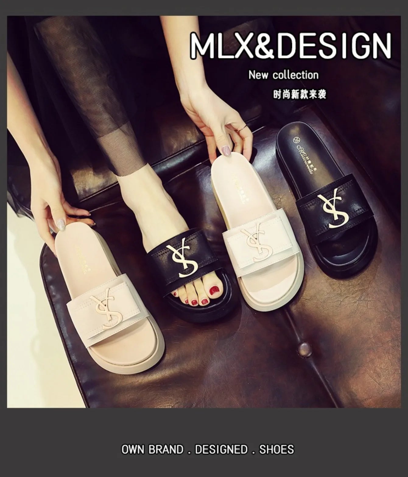 Slippers Luxury Shoes Women Platform Design Slides Fashion Letters Ladies Shoes Casual Slipper Outside Non-slip Slippers Sandals